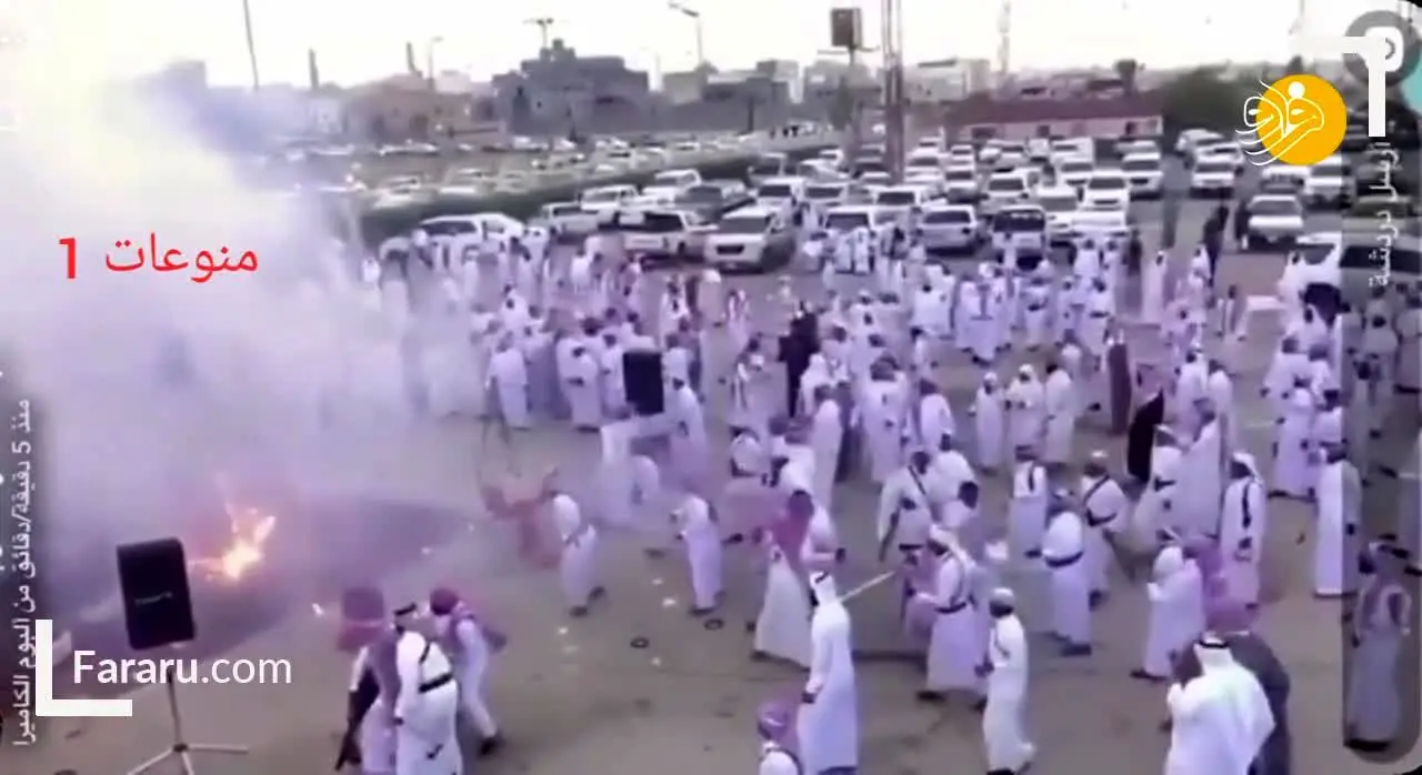 (ویدئو) انفجار در مراسم جشن رقص باروت در عربستان