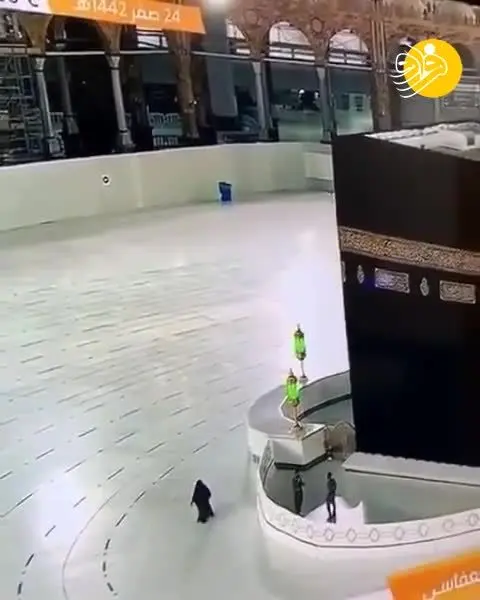 (ویدئو) اتفاقی نادر در حج؛ طواف تنهایی یک زن