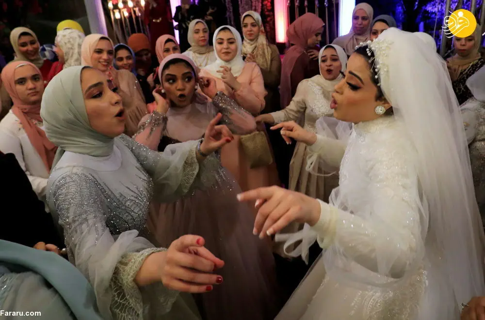 (تصاویر) جشن عروسی کرونایی در مصر