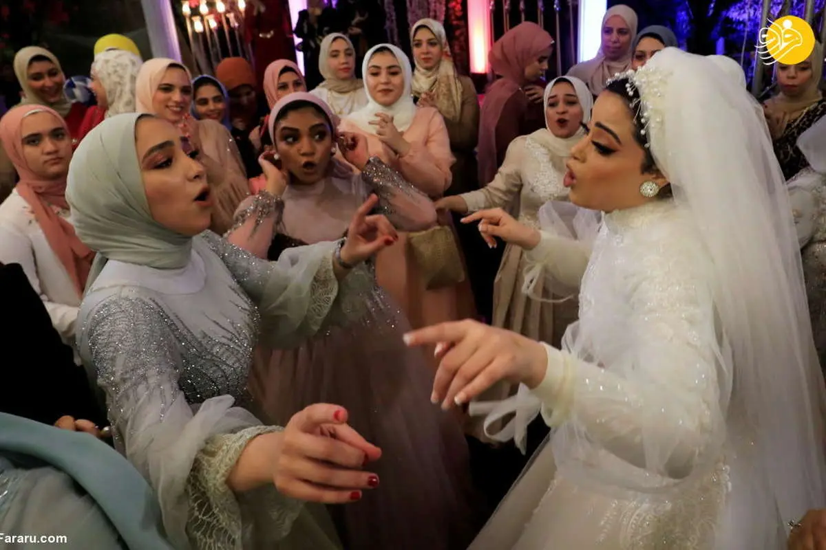 (تصاویر) جشن عروسی کرونایی در مصر