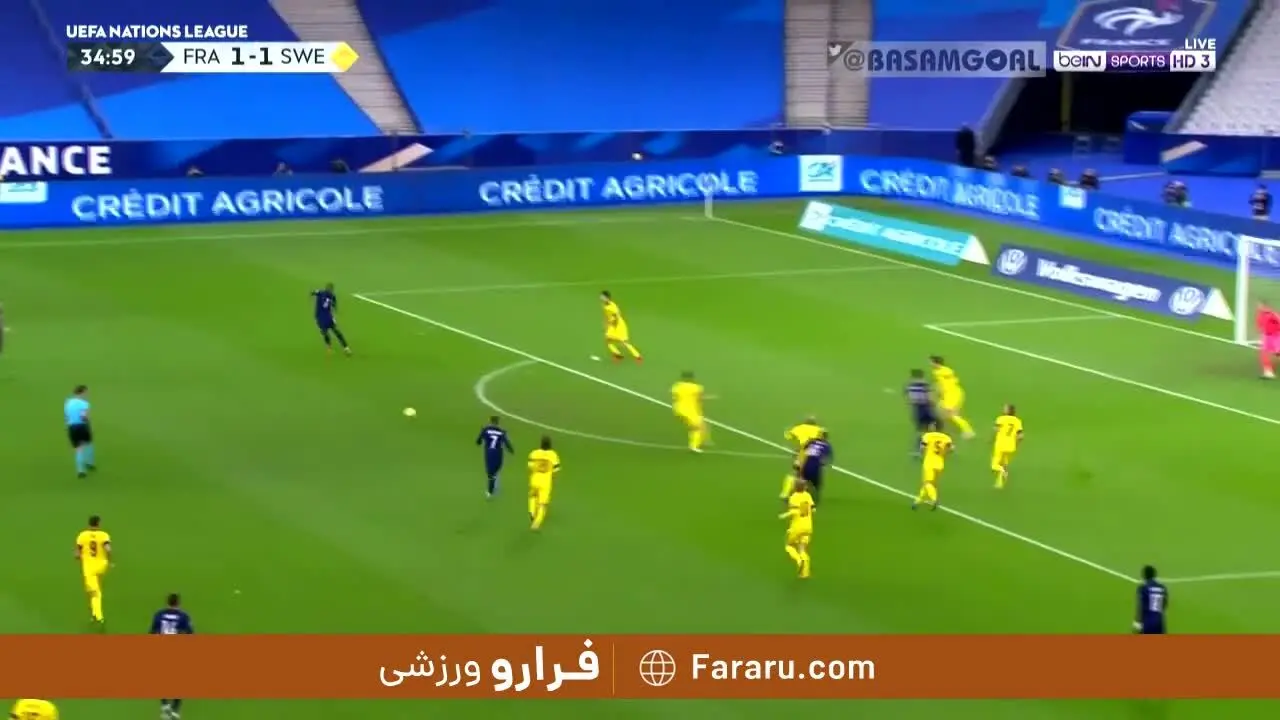 (ویدیو) خلاصه بازی فرانسه 4 - 2 سوئد 27 آبان 99