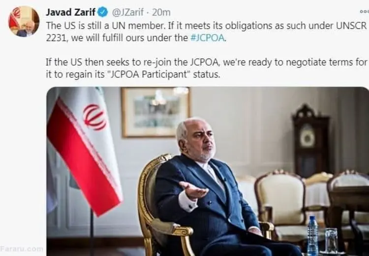 ظریف: اگر آمریکا دنبال بازگشت به برجام باشد آماده مذاکره هستیم