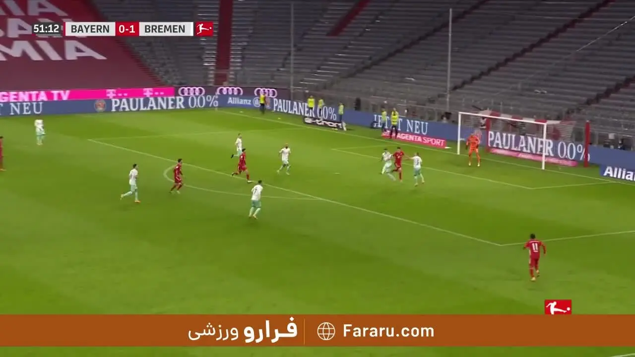 (ویدیو) خلاصه بازی بایرن مونیخ 1 - 1 وردربرمن 1 آذر 99