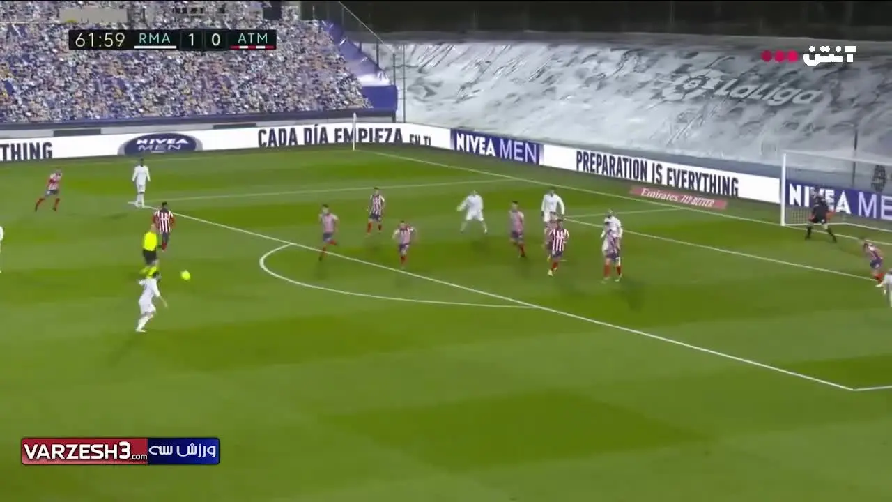 (ویدیو) خلاصه بازی رئال مادرید 2 - 0 اتلتیکو مادرید 22 آذر 99