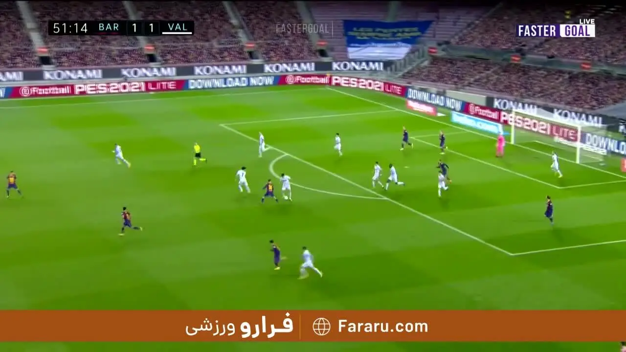 (ویدیو) خلاصه بازی بارسلونا 2 - 2 والنسیا 29 آذر 99