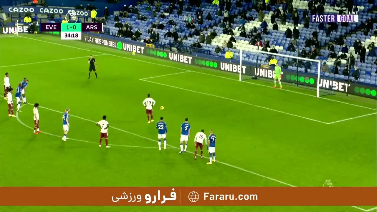 (ویدیو) خلاصه بازی اورتون 2 - 1 آرسنال 29 آذر 99