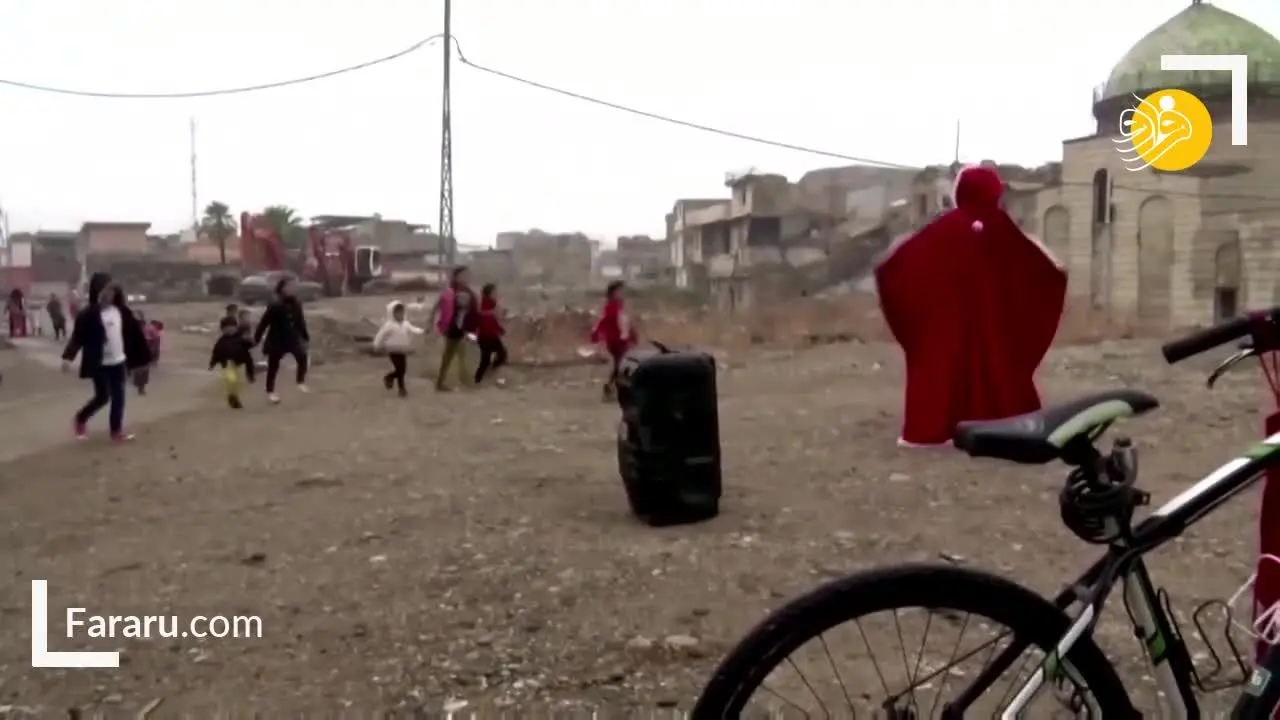 (ویدئو) مامان نوئل با دوچرخه به موصل رفت