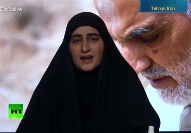 پاسخ دختر سردار سلیمانی به سوال درباره تفاوت ترامپ و بایدن