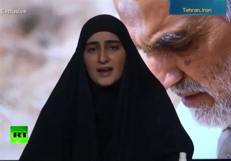 پاسخ دختر سردار سلیمانی به سوال درباره تفاوت ترامپ و بایدن