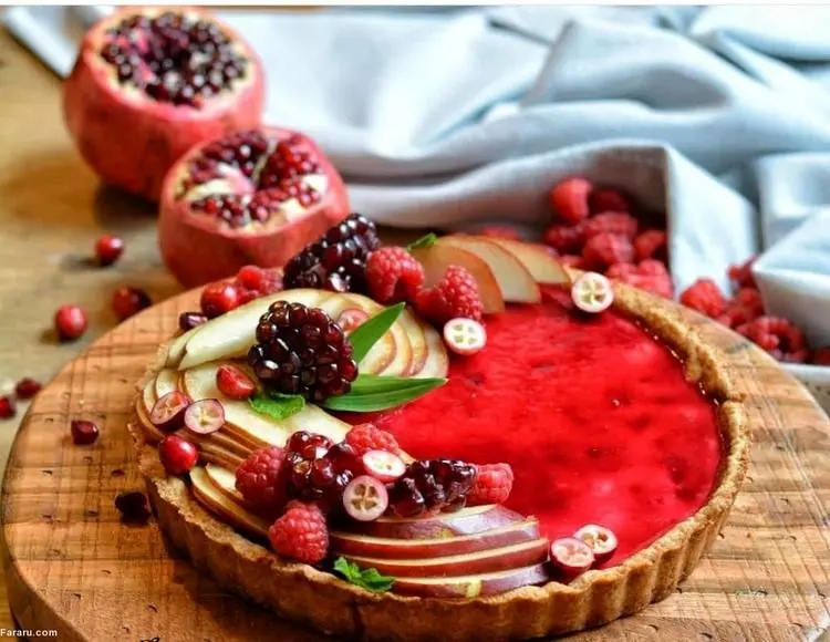طرز تهیه تارت انار ویژه شب یلدا + کرم پاتیسر و کرم انار