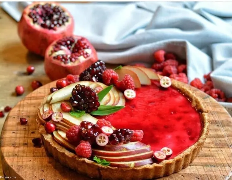 طرز تهیه تارت انار ویژه شب یلدا + کرم پاتیسر و کرم انار