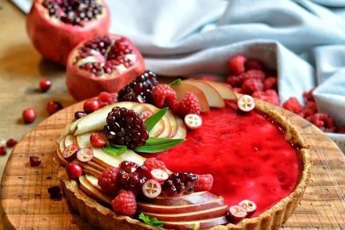طرز تهیه تارت انار ویژه شب یلدا + کرم پاتیسر و کرم انار