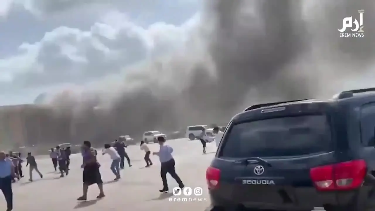 (ویدئو) چند انفجار در فرودگاه عدن