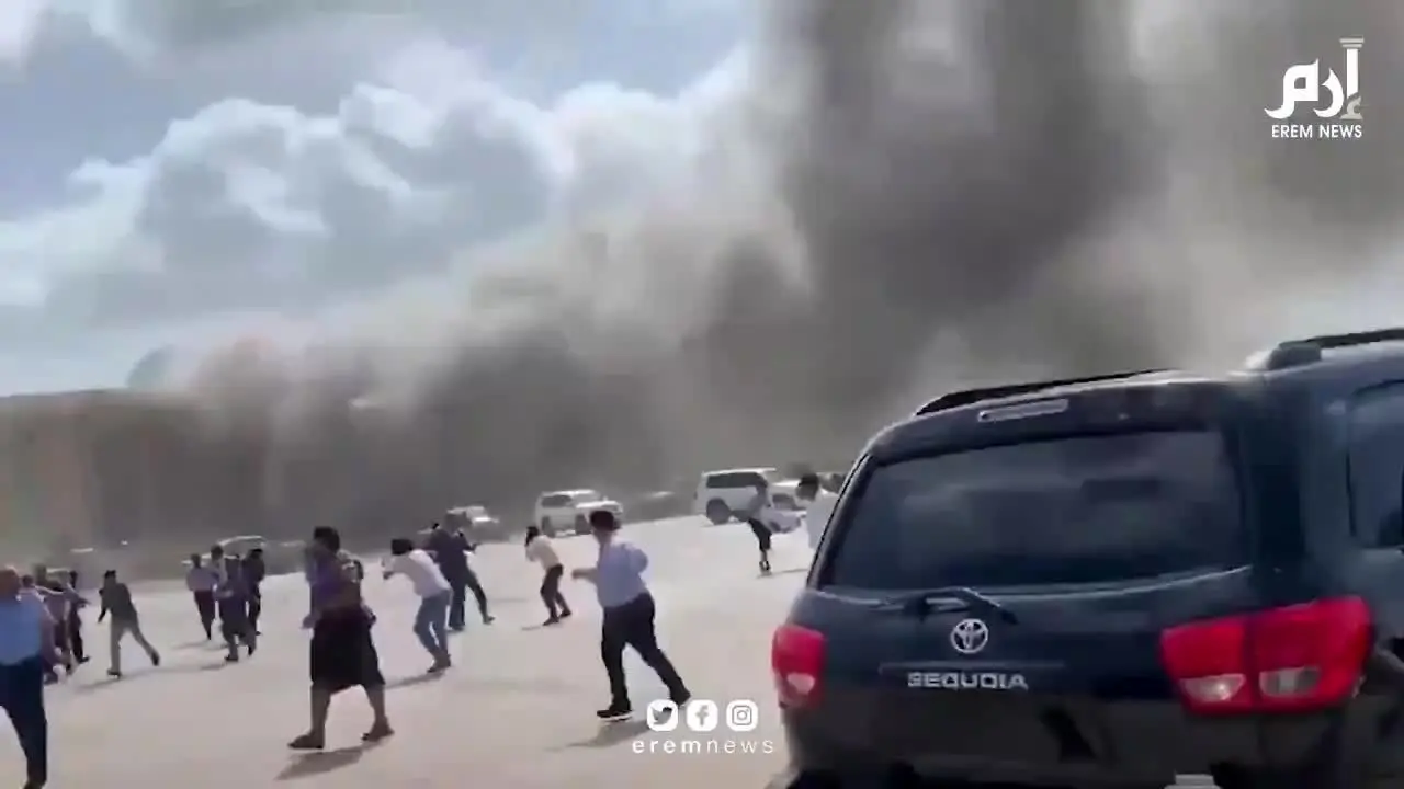 (ویدئو) چند انفجار در فرودگاه عدن