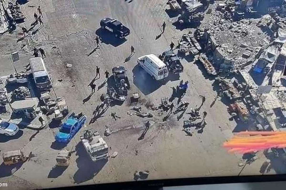 (ویدئو) لحظه وقوع انفجار انتحاری در بغداد