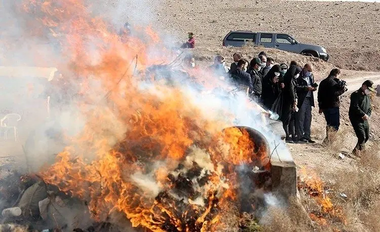 (تصاویر) امحای بیش از یک ‌تن مواد مخدر در قزوین