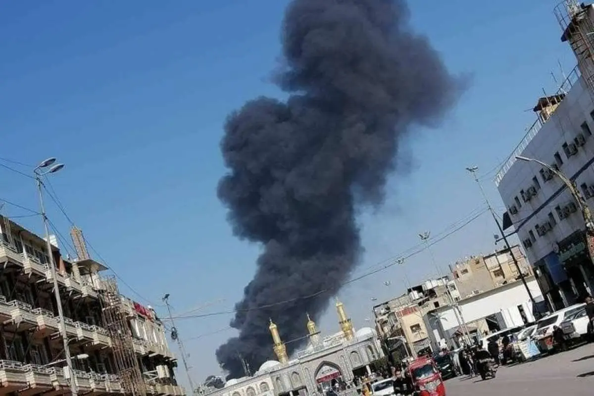 (تصاویر) آتش سوزی نزدیک حرم امام حسین(ع)