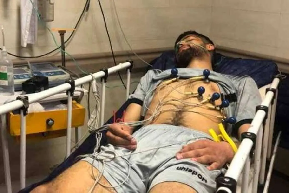 (عکس) کار دروازهبان پرسپولیس به بیمارستان کشید