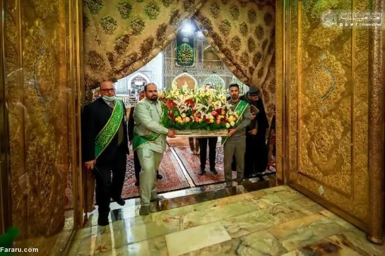 (تصاویر) گل‌آرایی حرم امام علی(ع) در آستانه ولادت حضرت زهرا(س)