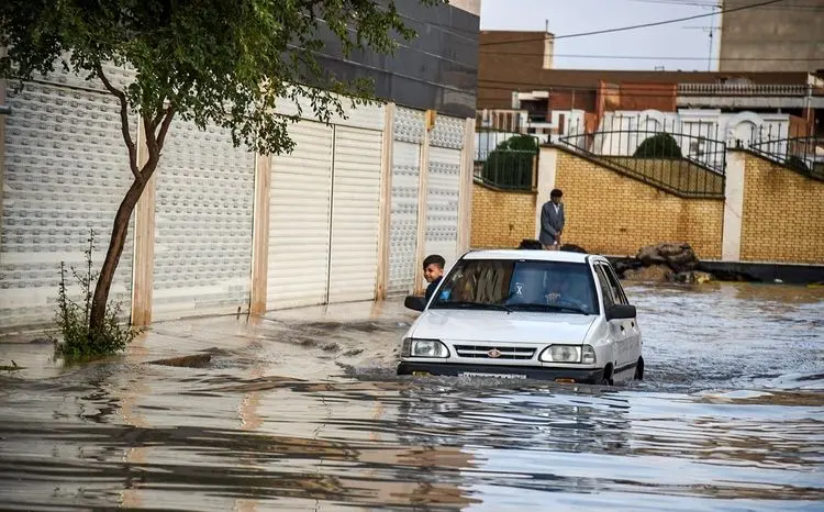 (تصاویر) آبگرفتگی خیابان‌ها و معابر اهواز