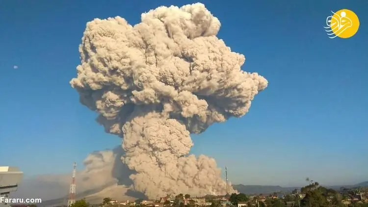 (تصاویر) فوران مهیب آتشفشان سینابونگ