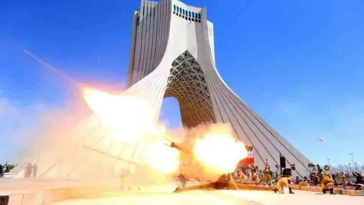 آغاز سال ۱۴۰۰ با شلیک توپ در میدان آزادی تهران