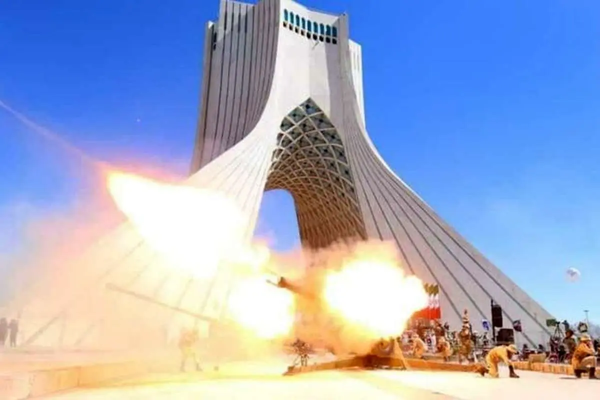 آغاز سال ۱۴۰۰ با شلیک توپ در میدان آزادی تهران