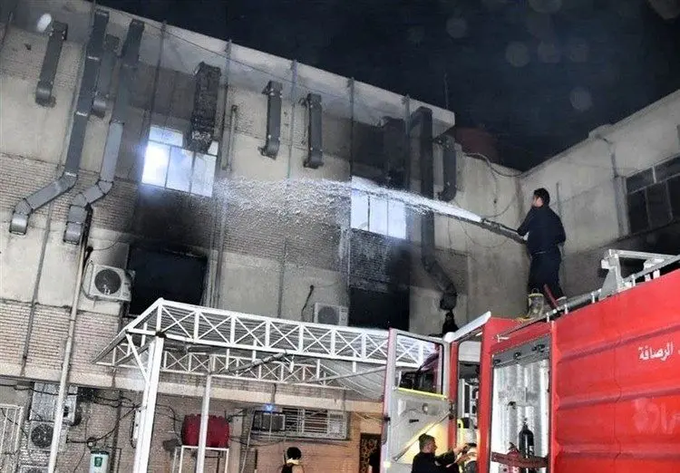 (فیلم و عکس) انفجار بیمارستان بیماران کرونایی در بغداد