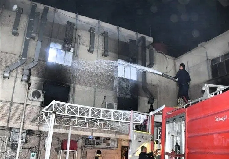 (فیلم و عکس) انفجار بیمارستان بیماران کرونایی در بغداد