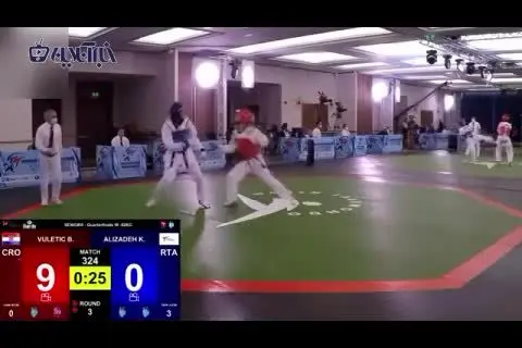 (ویدیو) ضربه سهمگین تکواندوکار کروات به صورت کیمیا علیزاده