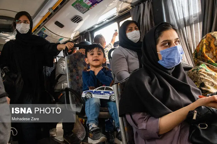 (تصاویر) حمل و نقل عمومی مشهد در وضعیت قرمز
