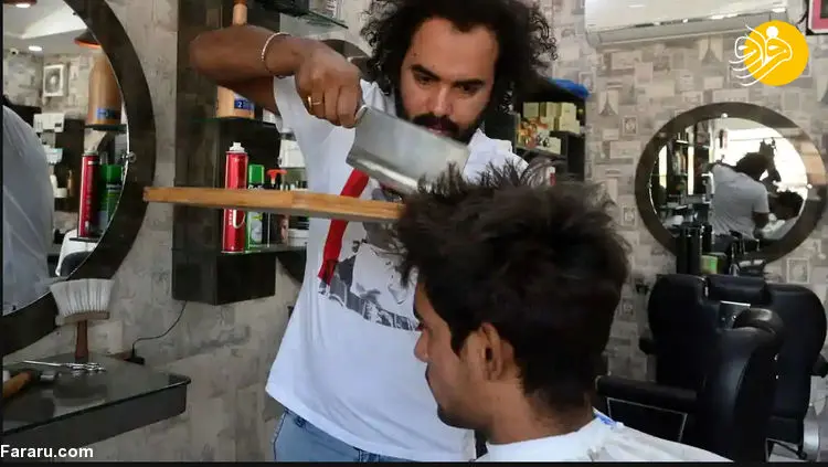 (ویدئو) آرایشگری با ساطور!