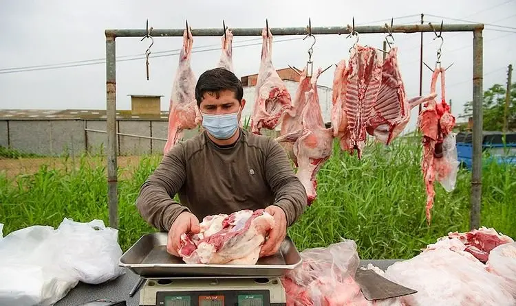 (تصاویر) فروش گوشت کنار جاده