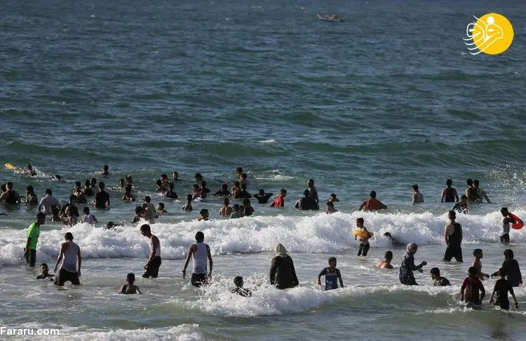(تصاویر) تفریح فلسطینی‌ها در ساحل غزه