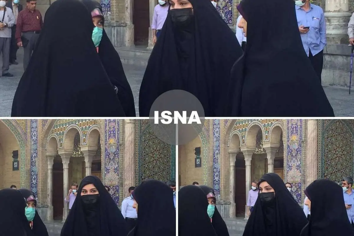 (عکس) نرجس سلیمانی در صف رای گیری