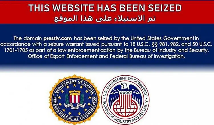 توقیف وب‌سایت رسانه‌های ایرانی توسط آمریکا و واکنش ایران