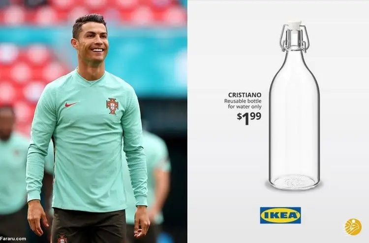 (عکس) بطری آب رونالدو به بازار آمد!