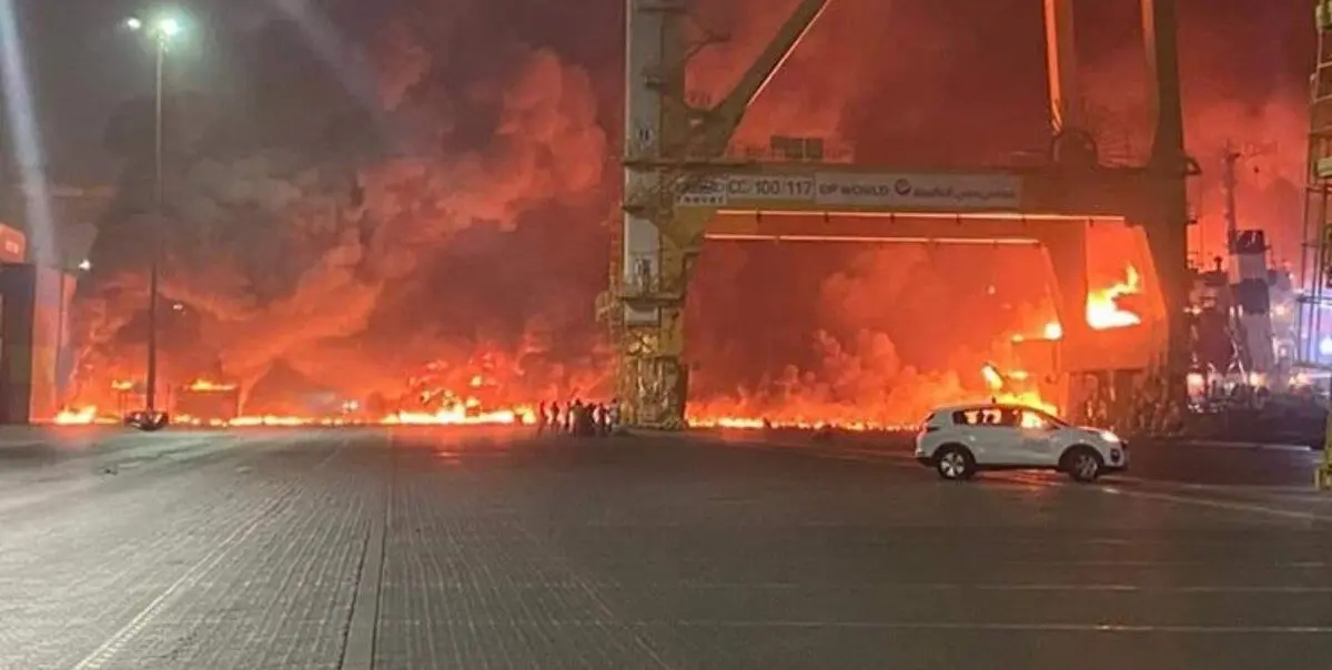 انفجار مهیب در در «بندر جبل علی» دبی