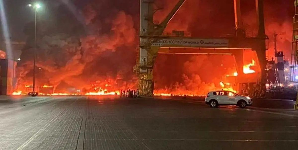 انفجار مهیب در در «بندر جبل علی» دبی