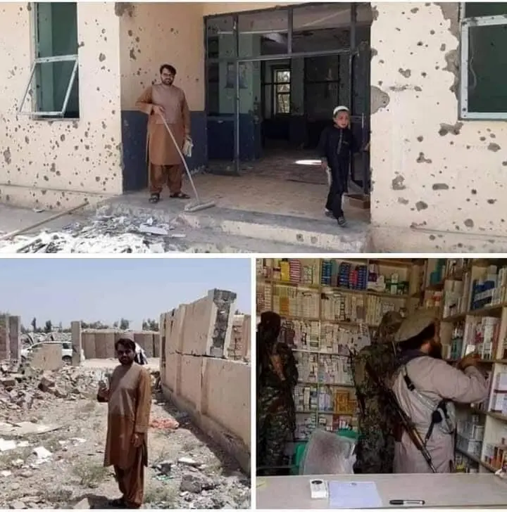 (عکس) غارت و تخریب یک بیمارستان توسط طالبان