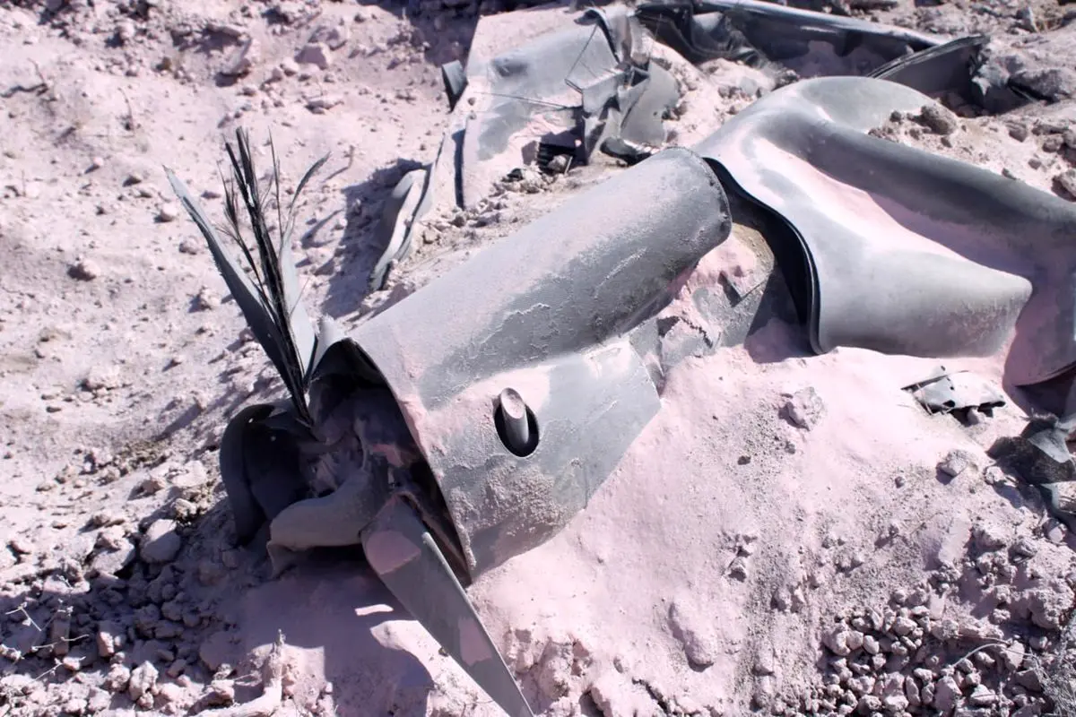 تصاویر لاشه پهپاد اوربیتر ۴ در اصفهان