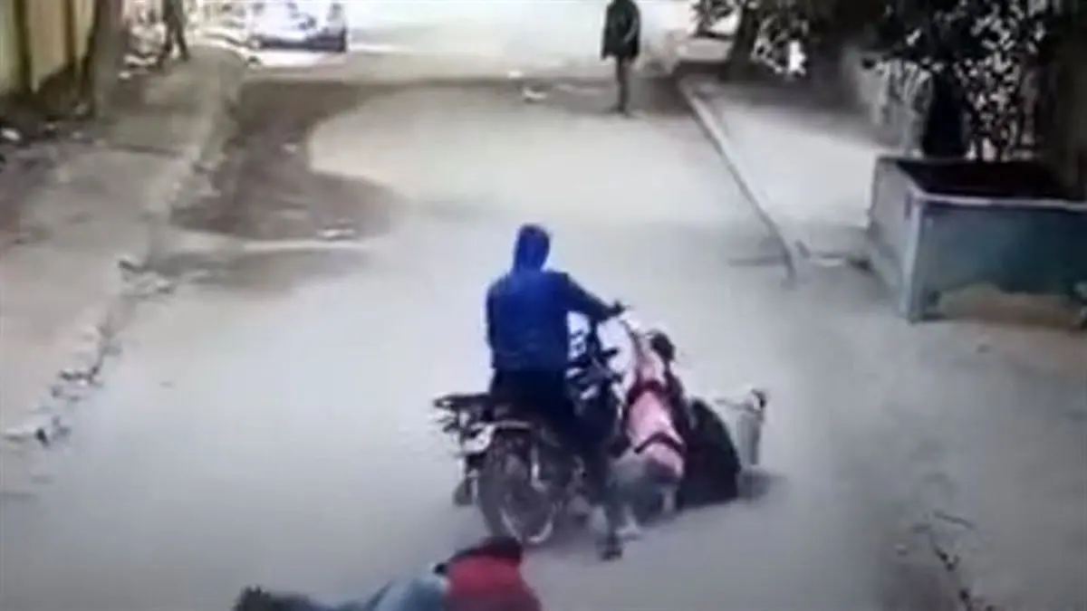 (ویدئو) زیر گرفتن یک زن هنگام سرقت موبایل