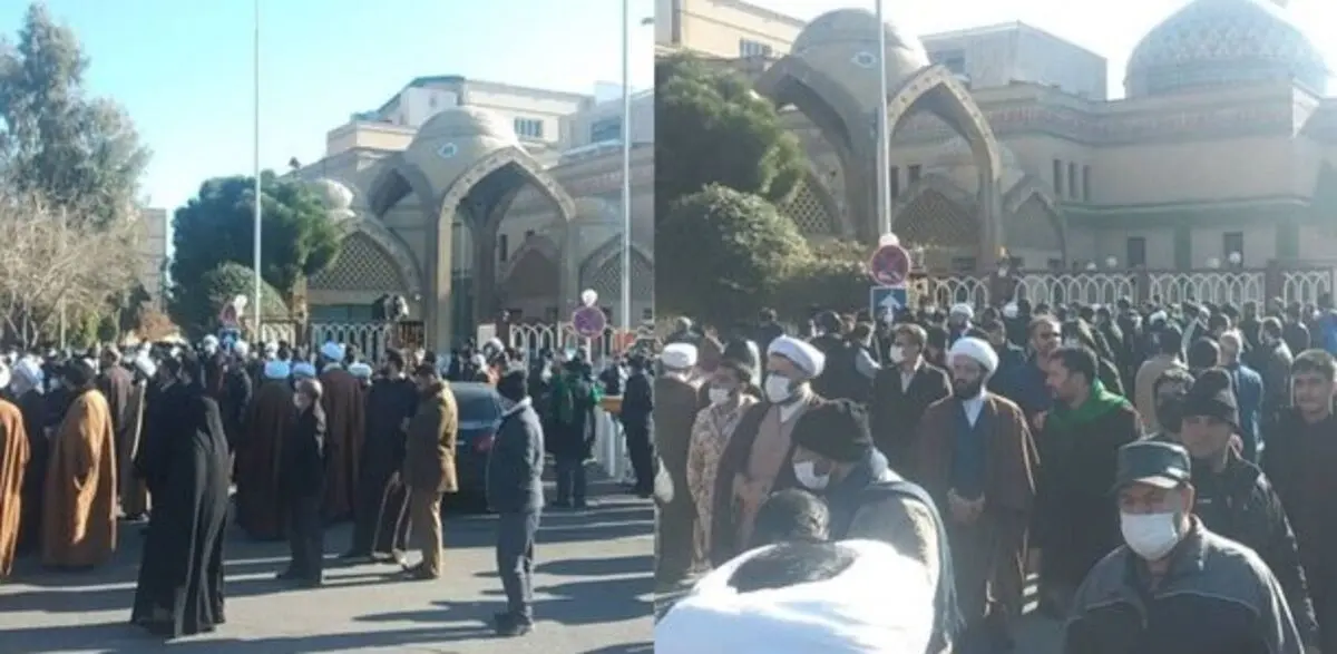 وداع مردم قم با پیکر آیت‌الله صافی گلپایگانی