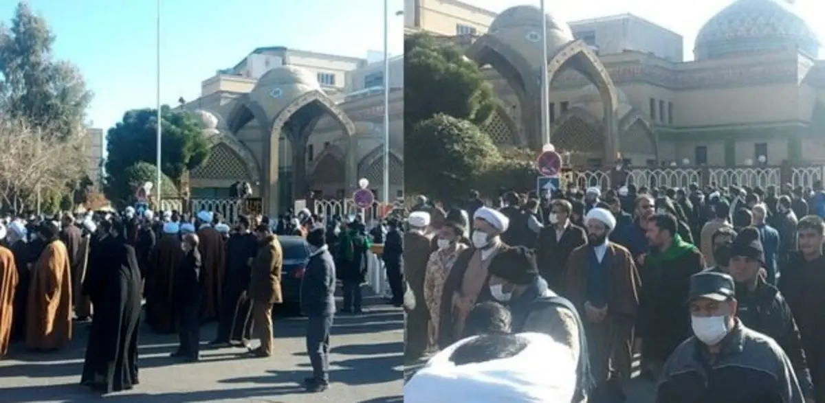 وداع مردم قم با پیکر آیت‌الله صافی گلپایگانی