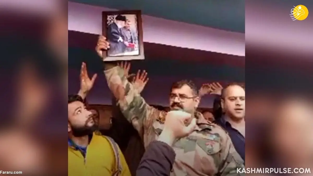 (ویدئو) عذرخواهی فرمانده پلیس کشمیر با عکسی از سردار سلیمانی