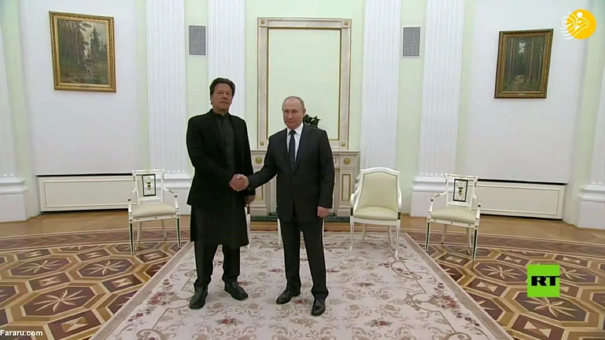 (ویدئو) استقبال پوتین از عمران خان همزمان با حمله به اوکراین