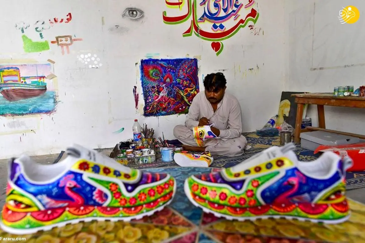 (تصاویر) نقاشی کتانی به جای نقاشی کامیون در پاکستان