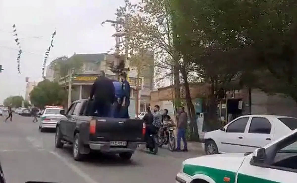 (ویدئو) چرخاندن اراذل و اوباش در بوئین زهرا