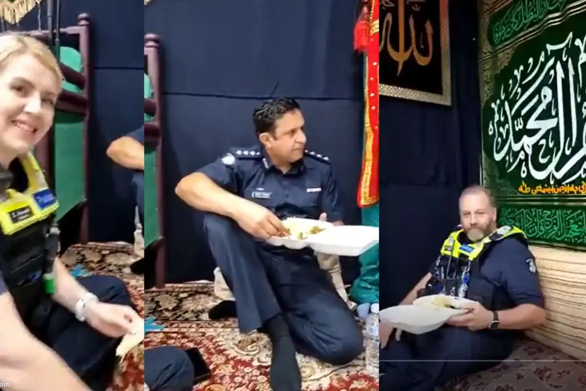 (ویدئو) حضور پلیس استرالیا بر سر سفره نذری در شب قدر