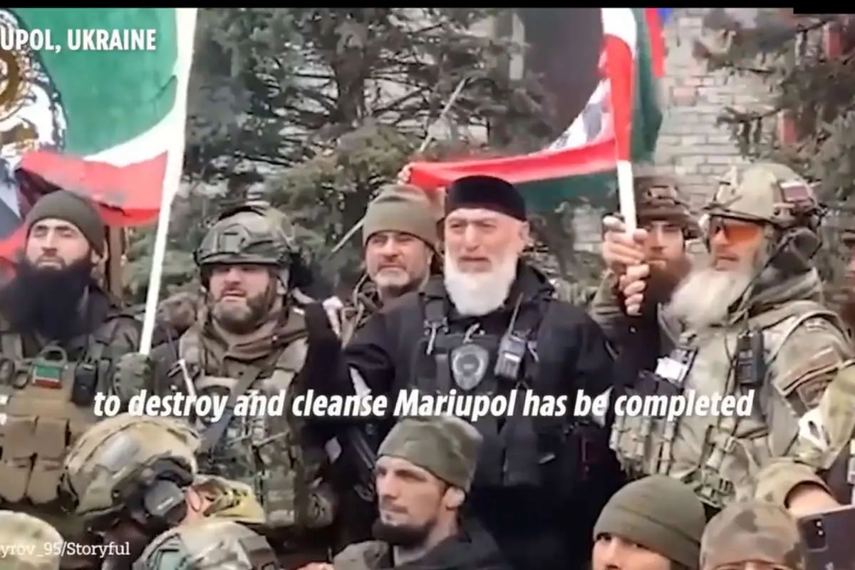 (ویدئو) جنگجویان چچنی در ماریوپول اعلام پیروزی کردند